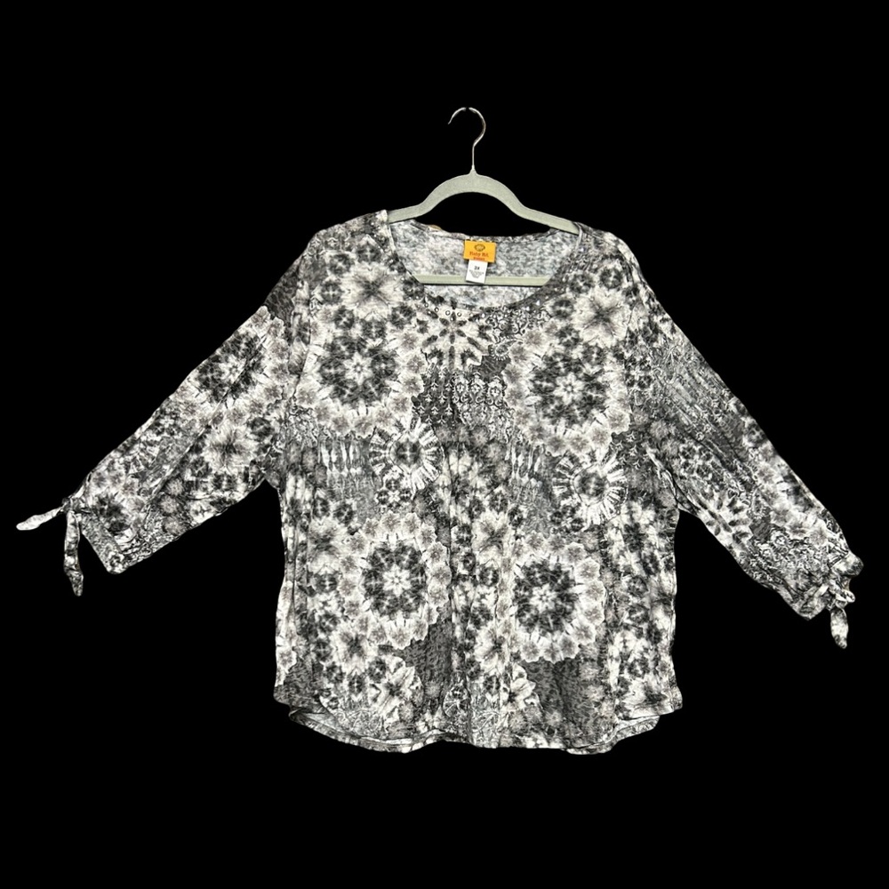 Ruby Rd. Blouse, Black/White/Grey